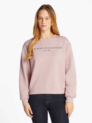 Tommy Hilfiger college, MDRN REG CORP LOGO SWEATER Vaaleanpunainen