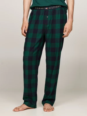 Tommy Hilfiger Miesten Flanellihousut, K FLANNEL PANT Vihreä Ruutu