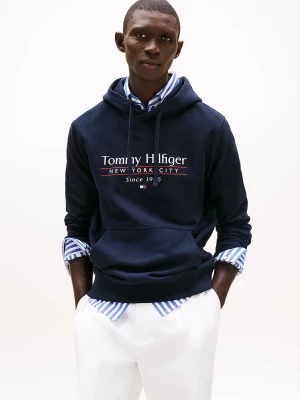 Tommy Hilfiger miesten huppari, HILFIGER CENTER STACK HOODY Tummansininen