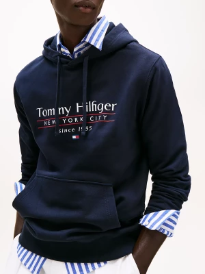 Tommy Hilfiger miesten huppari, HILFIGER CENTER STACK HOODY Tummansininen