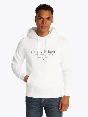 Tommy Hilfiger miesten huppari, HILFIGER CENTER STACK HOODY Valkoinen