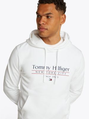 Tommy Hilfiger miesten huppari, HILFIGER CENTER STACK HOODY Valkoinen