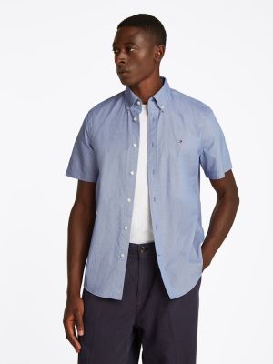 Tommy Hilfiger miesten kauluspaita, FLEX POPLIN HOUNDSTOOTH SHIRT Sininen Kuosi