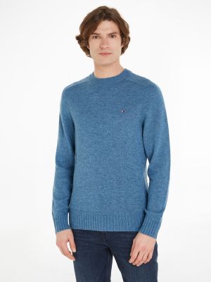 Tommy Hilfiger Miesten Neulepaita, MULTI HTR MERINO CREW NECK Indigo