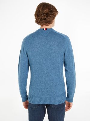 Tommy Hilfiger Miesten Neulepaita, MULTI HTR MERINO CREW NECK Indigo