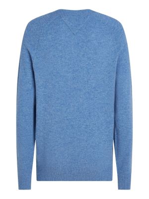 Tommy Hilfiger Miesten Neulepusero, LAMBSWOOL CREW NECK KONEPESTÄVÄ Vaaleansininen