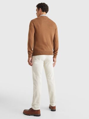 Tommy Hilfiger Miesten Neulepusero, PIMA ORG CTN CASHMERE CREW Beige