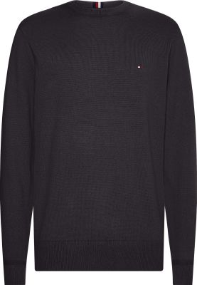 Tommy Hilfiger Miesten Neulepusero, PIMA ORG CTN CASHMERE CREW Tummanharmaa