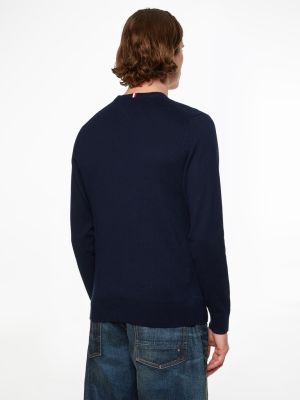 Tommy Hilfiger Miesten Neulepusero, PIMA ORG CTN CASHMERE CREW Tummansininen