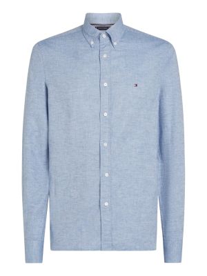 Tommy Hilfiger Miesten Paita, BRUSHED SOLID SF SHIRT Keskisininen