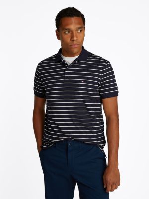 Tommy Hilfiger miesten pikeepaita, LIQUID COTTO REG SEASONAL POLO Raidallinen Sininen