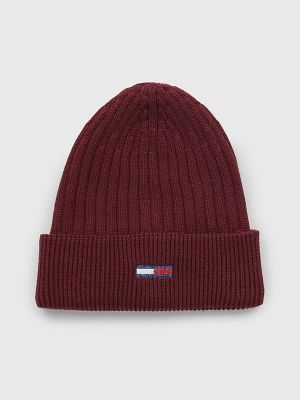 Tommy Hilfiger naisten Pipo K-TJW FLAG BEANIE Viininpunainen