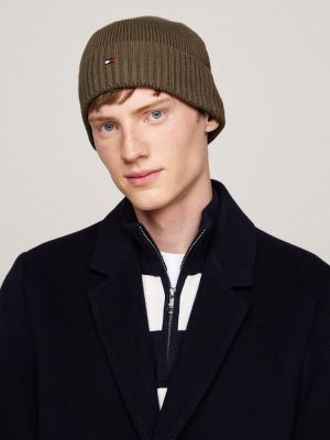 Tommy Hilfiger miesten pipo, TH FLAG PIMA COTTON BEANIE Armeijanvihreä