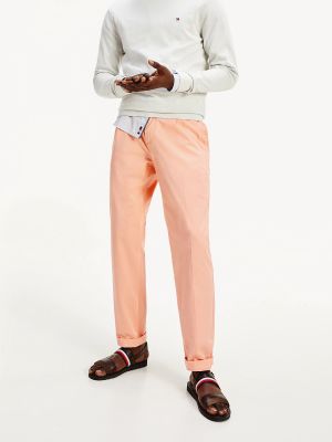 Tommy Hilfiger Miesten Puuvillahousut, Tapered Chino Summer Twill Persikka