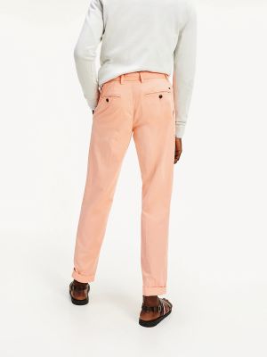 Tommy Hilfiger Miesten Puuvillahousut, Tapered Chino Summer Twill Persikka