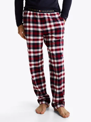 Tommy Hilfiger Miesten Pyjamahousut, K FLANNEL PANT Punainen Ruutu