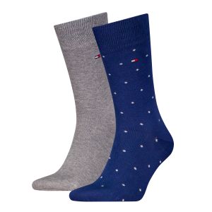 Tommy Hilfiger Miesten Sukat 2-Pack, MEN SOCK DOT NOS Tummansininen