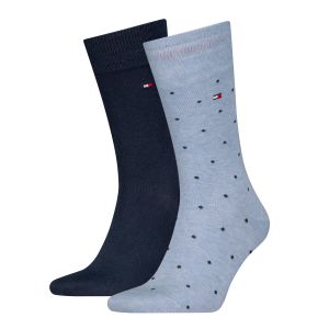 Tommy Hilfiger Miesten Sukat 2-Pack, MEN SOCK DOT NOS Vaaleansininen