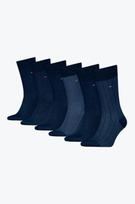 Tommy Hilfiger Miesten Sukat, MEN SOCK TIN GIFT BOX 6 PACK Tummansininen