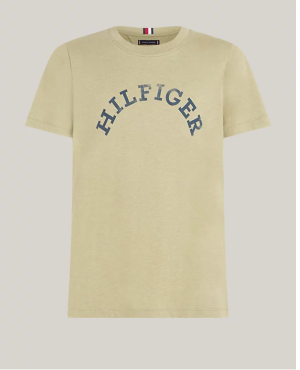 Tommy Hilfiger Miesten T-Paita, HILFIGER ARCHED TEE Armeijanvihreä