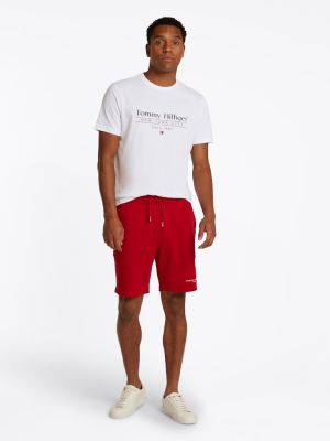 Tommy Hilfiger miesten t-paita, HILFIGER CENTER STACK LOGO TEE Valkoinen