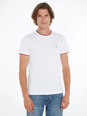 Tommy Hilfiger Miesten T-Paita, RWP TIPPED PIQUE TEE Valkoinen