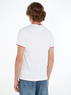 Tommy Hilfiger Miesten T-Paita, RWP TIPPED PIQUE TEE Valkoinen