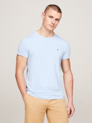 Tommy Hilfiger Miesten T-paita STRECH SLIM FIT TEE-VTT Vaaleansininen