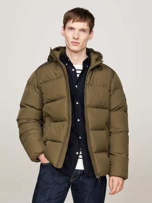 Tommy Hilfiger Miesten Untuvatakki, K DOWN HOODED PUFFER Armeijanvihreä