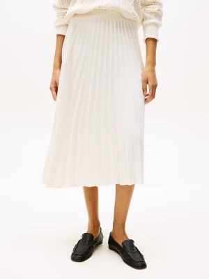 Tommy Hilfiger naisten hame, FLUID PLEATED PULL ON MIDI SKIRT Luonnonvalkoinen