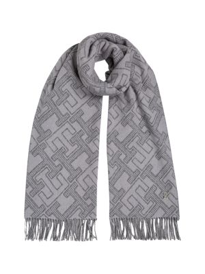 Tommy Hilfiger Naisten Huivi, TH MONOGRAM WOOL SCARF Harmaa Kuosi