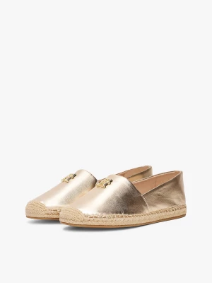 Tommy Hilfiger naisten kengät, TH LOGO METALLIC LEATHER ESPADRILLE Kullankeltainen