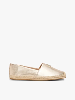 Tommy Hilfiger naisten kengät, TH LOGO METALLIC LEATHER ESPADRILLE Kullankeltainen