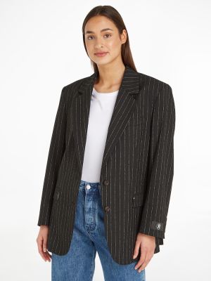 Tommy Hilfiger Naisten Oversize-bleiseri Liituraitakuosilla, OVERSIZED PREP PINSTRIPE BLAZER  Musta