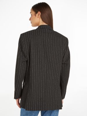 Tommy Hilfiger Naisten Oversize-bleiseri Liituraitakuosilla, OVERSIZED PREP PINSTRIPE BLAZER  Musta