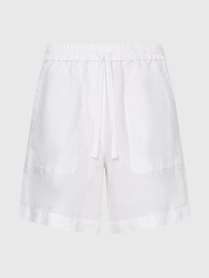 Tommy Hilfiger Naisten Pellavashortsit LINEN PULL ON SHORTS Valkoinen