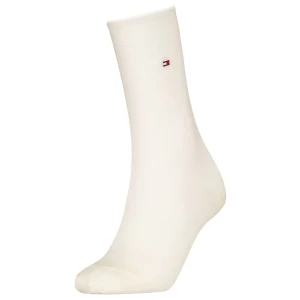 Tommy Hilfiger naisten sukat, K-WOMEN SOCK ROLL TOP PREMIUM WOOL Luonnonvalkoinen