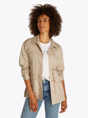 Tommy Hilfiger naisten takki, GOLD BUTTON UTILITY JACKET Vaalea Beige