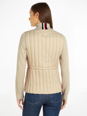 Tommy Hilfiger naisten takki, LW PADDED KNIT MIX JACKET Vaalea Beige