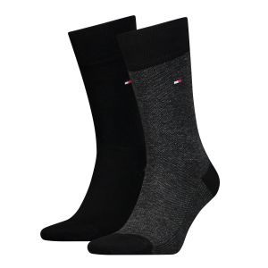 TOMMY HILFIGER SOCKS Miesten Sukat,  K MEN 2-PACK SOCK BIRDEYE Musta