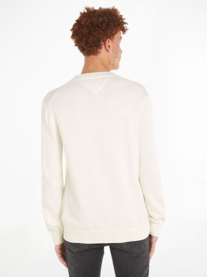 Tommy Jeans Miesten neule, TJM SLIM ESSNTLS C-NECK SWEATER Valkoinen