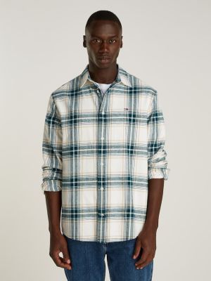 Tommy Jeans Miesten Flanellipaita, TJM REG CHECK FLANNEL SHIRT Vihreä Ruutu