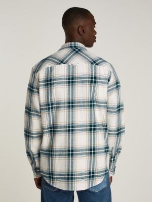 Tommy Jeans Miesten Flanellipaita, TJM REG CHECK FLANNEL SHIRT Vihreä Ruutu