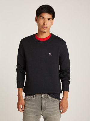 Tommy Jeans Miesten neule, TJM SLIM ESSNTLS C-NECK SWEATER Musta