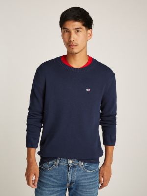 Tommy Jeans Miesten neule, TJM SLIM ESSNTLS C-NECK SWEATER Tummansininen