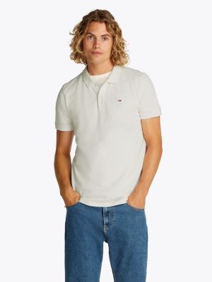 Tommy Jeans miesten pikeepaita, TJM SLIM PLACKET POLO Valkoinen