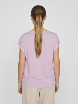 Vila lyhythihainen toppi, VIELLETTE S/S SATIN TOP Vaaleanpunainen