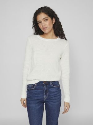 Vila neule, VIDALO O-NECK L/S KNIT TOP Luonnonvalkoinen