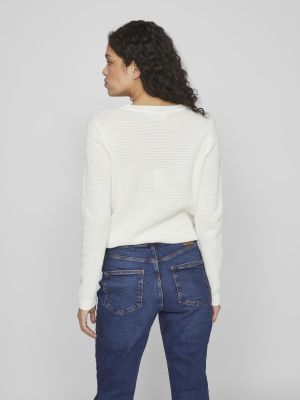 Vila neule, VIDALO O-NECK L/S KNIT TOP Luonnonvalkoinen