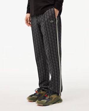 Lacoste Miesten Verryttelyhousut, MONOGRAM TRACK PANT Musta